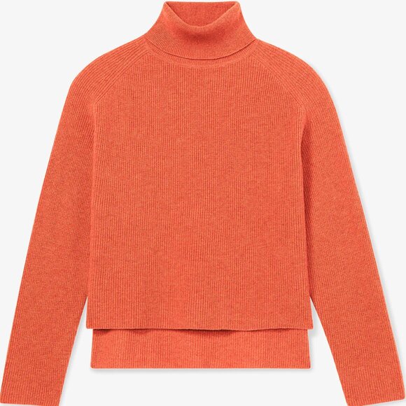 MM LaFleur Women's Arbus Cashmere Turtleneck Sweater, Papaya, Size XL EUC - Picture 5 of 5